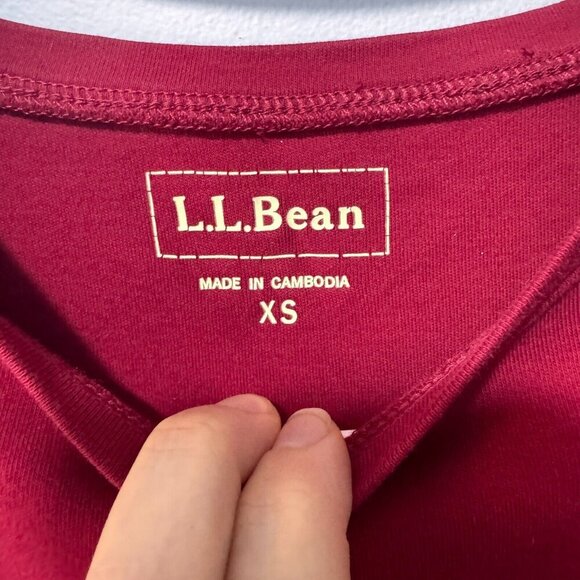 LL. Bean long sleeve red/burgundy XS cotton ladies‎ - Picture 3 of 4